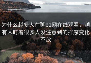 为什么越多人在聊91网在线观看，越有人盯着很多人没注意到的排序变化不放