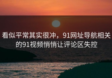 看似平常其实很冲，91网址导航相关的91视频悄悄让评论区失控